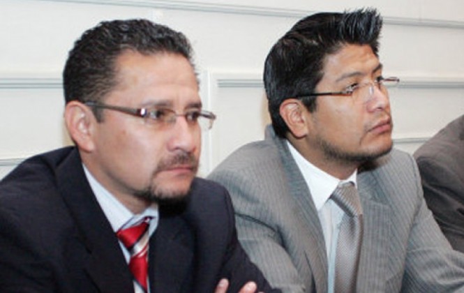 Ex asesores legales del Ministerio de Gobierno, Fernando Rivera y Denis Rodas. Foto: ANF