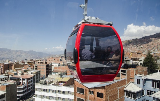 Una cabina de la línea roja del teleférico Foto: ANF