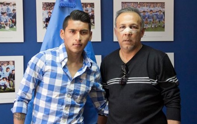 Rudy Cardozo y Vladimir Soria luego de la gresca/ Foto Club Bolívar.