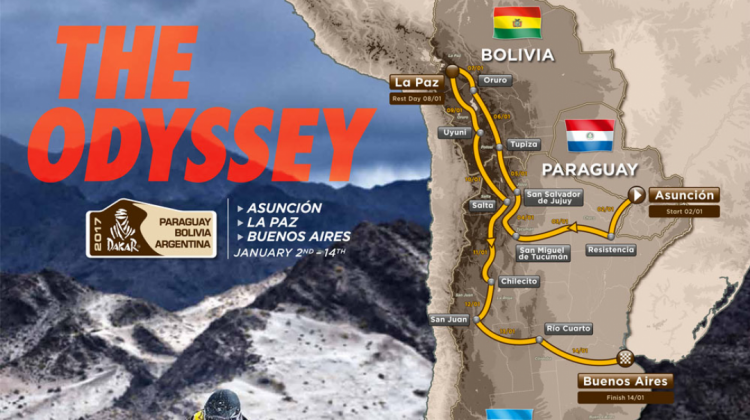 El recorrido del Dakar 2017.  Foto: Internet