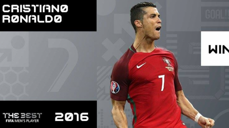 Cristiano Ronaldo es el ganador del premio The Best al mejor jugador del 2016.