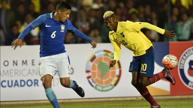 Brasil derrotó por la mínima diferencia a Ecuador.    Foto: @CONMEBOL