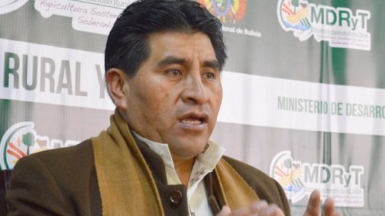 El ministro de Desarrollo Rural, César Cocarico. Foto: Archivo