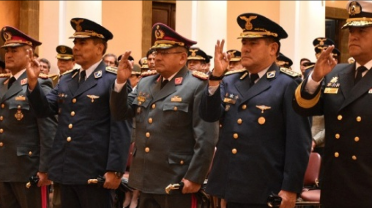 Los miembros del Alto Mando Militar fueron posesionados el 29 de diciembre de 2016. Foto: Ministerio de Defensa