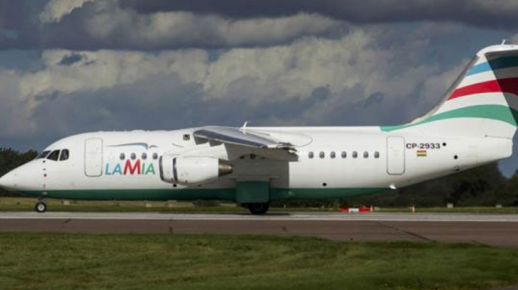 Uno de los aviones de LaMia con matrícula boliviana.