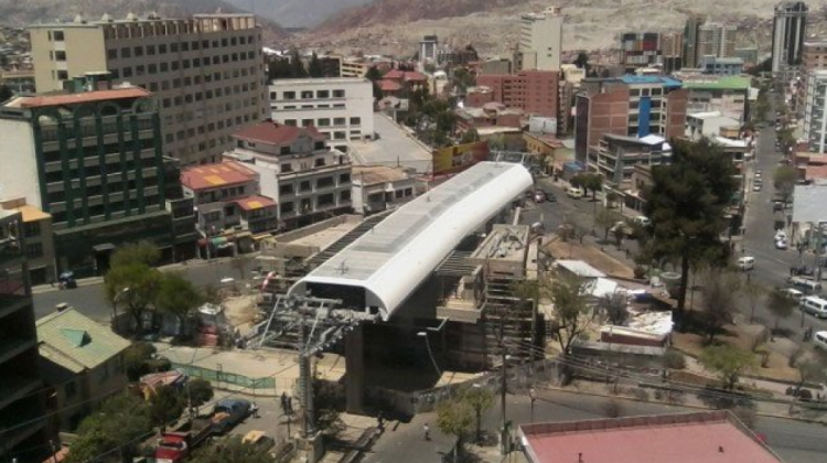 Las obras de la Línea Blanca del Teleférico en Miraflores. Foto: ANF