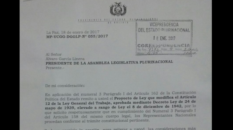 Remiten proyecto de ley de Estabilidad Laboral al legislativo . Foto:  Ministerio de Trabajo