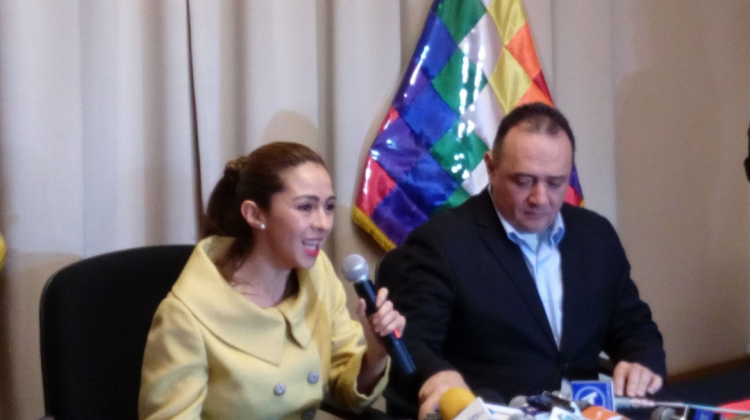 La ministra de Planificación del Desarrollo, Mariana Prado, junto con el exministro, René Orellana. Foto: ANF