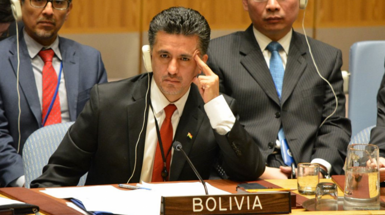 Sacha Llorenti en el primer debate abierto del Consejo de Seguridad. Foto: Twitter.