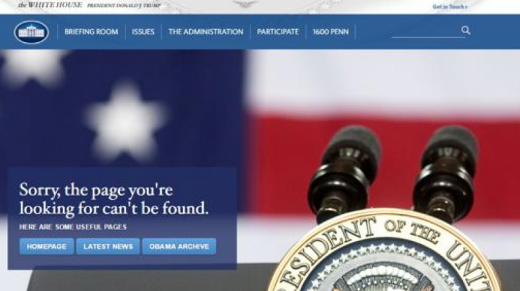 Captura de la nueva apariencia de la web de la Casa Blanca.