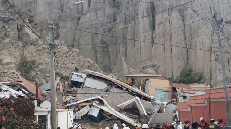 Casas afectadas por el derrumbe. Foto: ANF