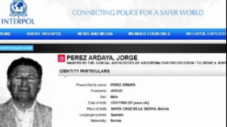 Jorge Pérez Ardaya se encuentra en el país y en Argentina era buscado. Foto. Captura de pantalla