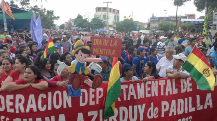 El oficialismo dio inicio a los actos por el 21F ayer en Santa Cruz. Foto: BoliviaTv.