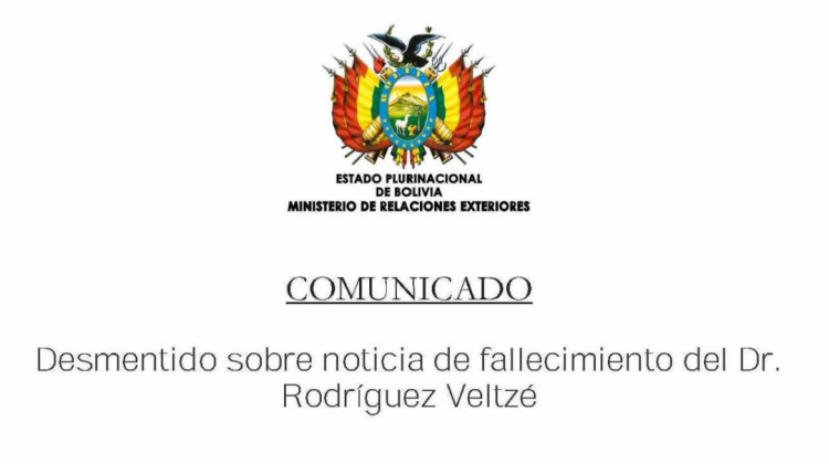El comunicado emitido por la Cancillería boliviana.  Foto: @MRE_Bolivia