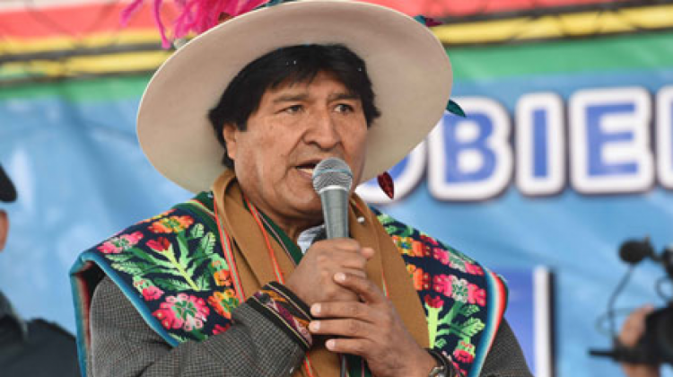 Evo Morales en un acto público del pasado fin de semana. Foto: ABI.