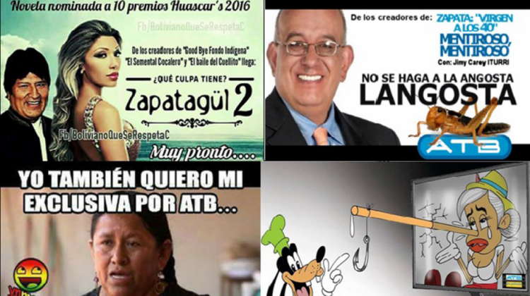 Memes y caricaturas inspiradas en la entrevista a Gabriela Zapata por ATB. Foto composición Facebook