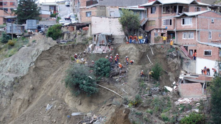 El derrumbe de un talud en Villa Concepción. Foto: AMN.