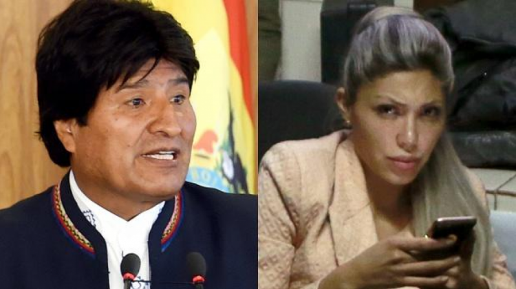 Evo Morales y Gabriela Zapata.