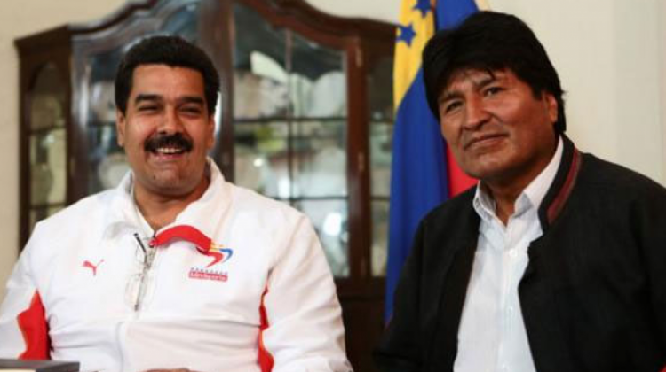Nicolás Maduro y Evo Morales en un pasado encuentro. Foto: radionicaragua.com.ni