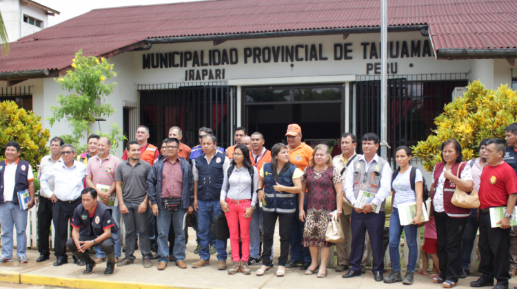 Reunión de representantes del Minimap Gestión de Riesgos en Iñapari, Perú. Enero 2017.   Foto. ANF