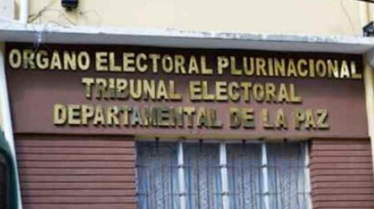 Frontis Tribunal Electoral Departamental de La Paz. Foto: Pagina web TSE