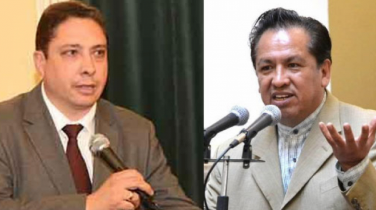 Los ministros Héctor Arce y René Martínez. Foto: ANF