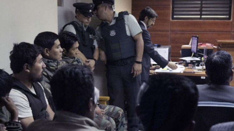 Los bolivianos detenidos en Chile durante su audiencia cautelar.