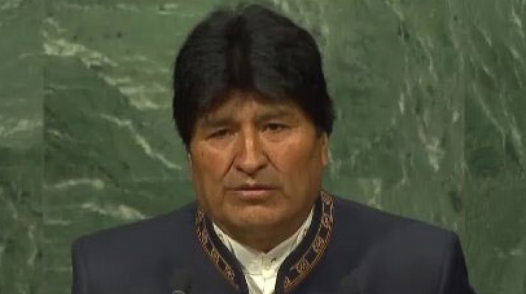 Evo Morales en la ONU. (Captura de pantalla: Btv)