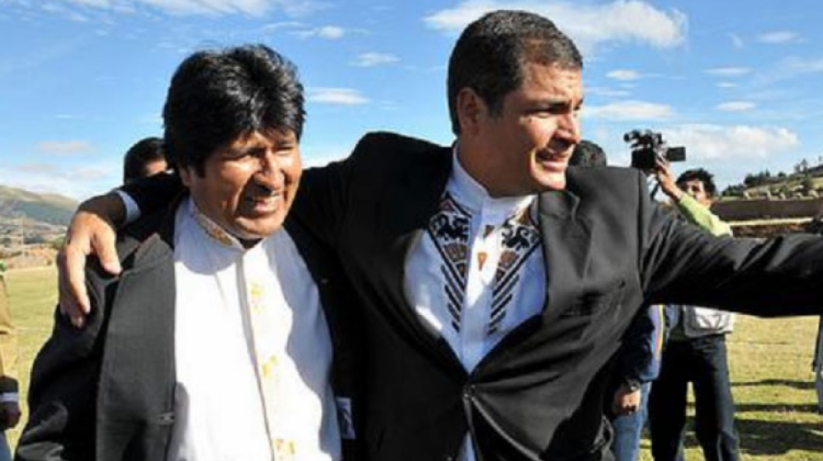 Evo Morales y Rafael Correa. Foto de archivo: infolatam.com