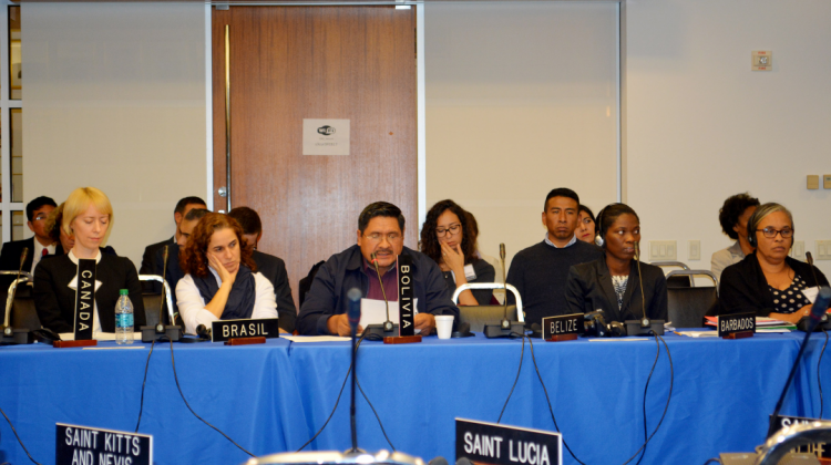 El viceministro Felipe Cáceres en el encuentro de la CICAD. Foto: Viceministerio de Sustancias Controladas.