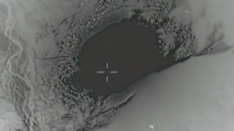 Impacto de la Bomba . Foto: Captura de pantalla del video publicado desde el Pentágono