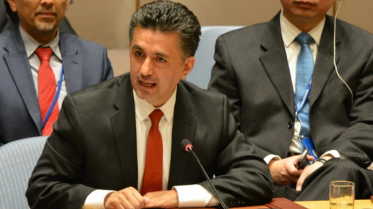 El embajador de Bolivia ante la ONU, Sacha Llorenti.