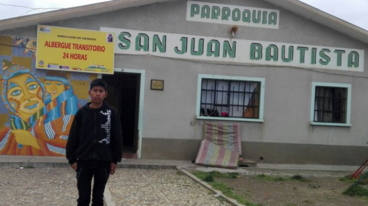 Alan Quino en el albergue transitorio donde permaneció con sus dos hermanos. Foto: ANF