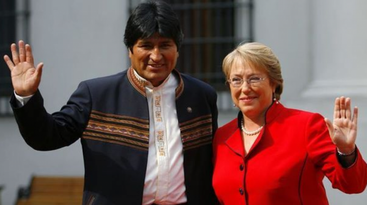 Los presidentes Evo Morales y Michel Bachelet. Foto: Archivo