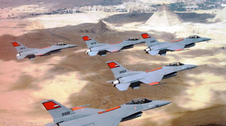 Aviones de la Fuerza Aérea de Egipto.