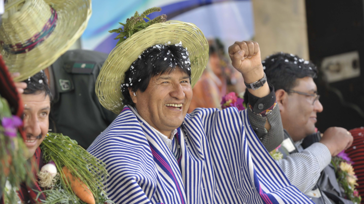 El presidente Evo Morales en uno de los actos en Chuquisaca. Foto: ABI