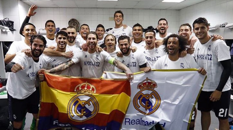 Los jugadores del Real Madrid celebran el pase a la final.   Foto: @realmadrid