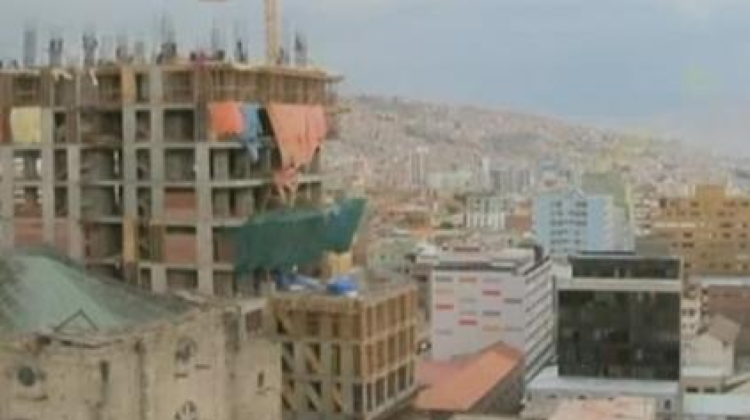 La construcción de la "Casa Grande del Pueblo" en La Paz.  Foto: Captura de pantalla