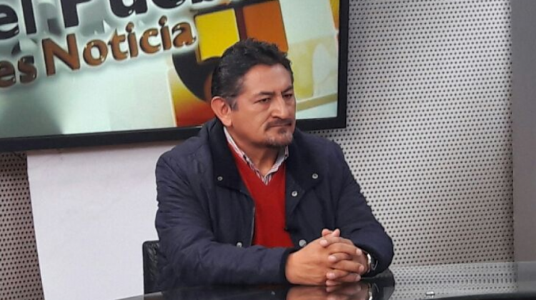 El presidente de la Cámara de Transporte Pesado, Gustavo Rivadeneira.  Foto: @Canal_BoliviaTV