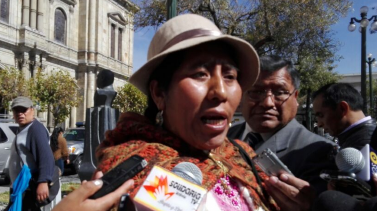 Alcira Mamani la madre del hijo del ministro de Desarrollo Productivo, Eugenio Rojas. Foto: ANF