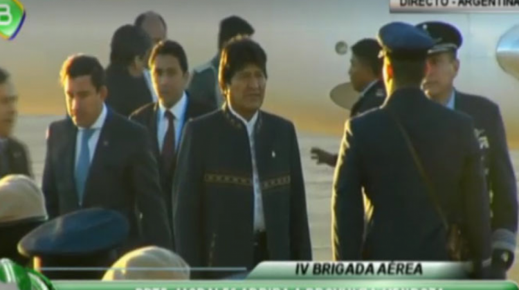 Evo Morales ya se encuentra en Mendoza, Argentina. (Captura de pantalla: BoliviaTV)