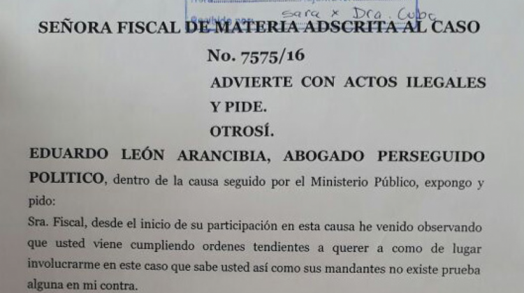 La denuncia fue presentada este jueves en el Ministerio Público de La Paz.