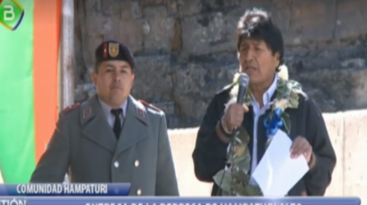 Presidente Evo Morales . Foto: Captura de Pantalla BTV