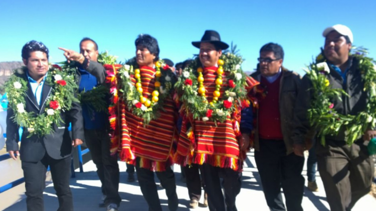 El presidente Evo Morales en el municipio de Presto en Chuquisaca. Foto: Twitter Bolivia TV