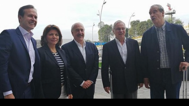 Jorge Tuto Quiroga junto a otros exmandatarios latinoamericanos en Caracas, Venezuela.  Foto: Internet