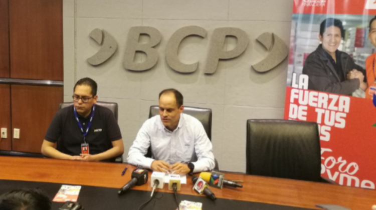 Ejecutivos del BCP en conferencia de prensa. Foto. BCP