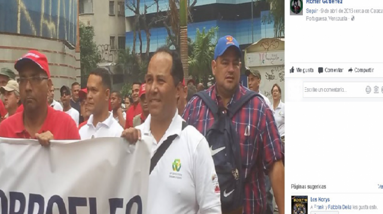 Romer Gutiérrez Quezada en movilizaciones en Venezuela. Foto: Facebbook