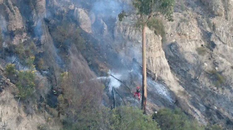Incendio forestal en bosquecillo de Cohani. Foto: Jhony Montes