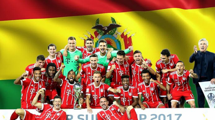La fotografía que el Bayern Múnich en la que se ve la tricolor nacional.  Foto: Facebook Bayern Múnich