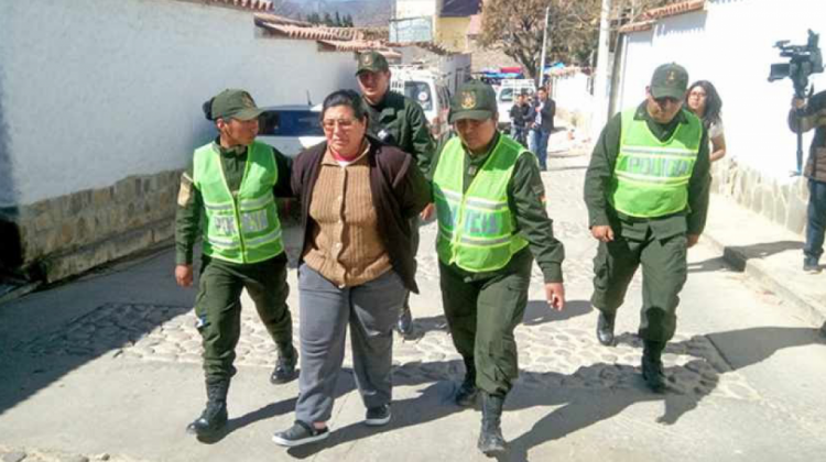 Carmen Rosa Zenteno fue enviada a la cárcel. Foto: El País de Tarija.
